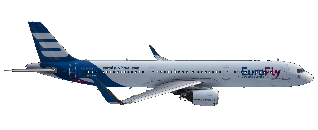 EuroFly Airbus A321 in the official blue-and-white livery