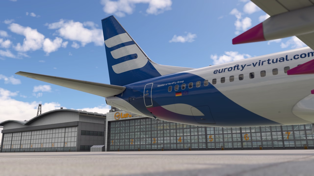 EuroFly aircraft at the hangar