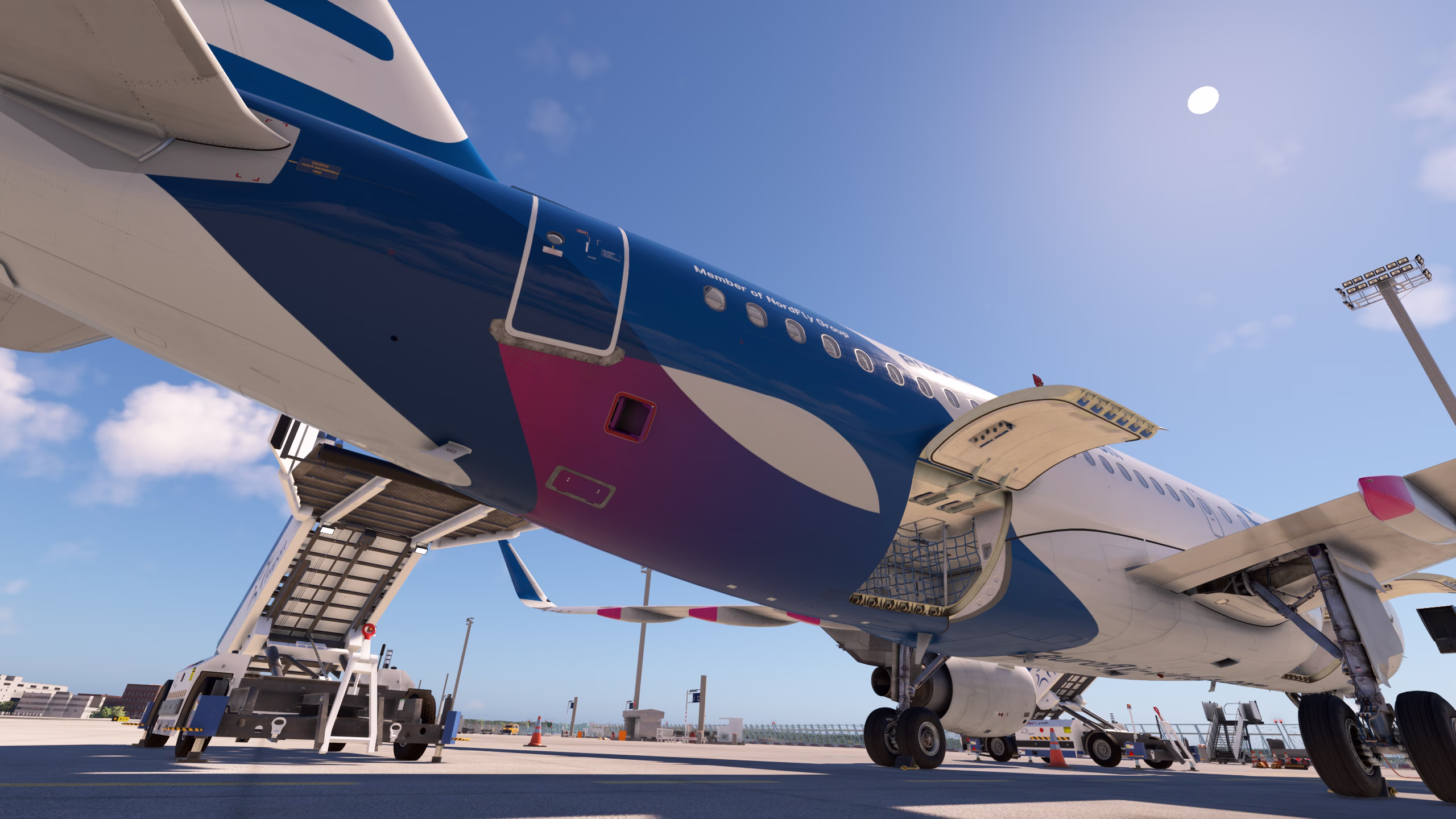 EuroFly aircraft viewed from the front