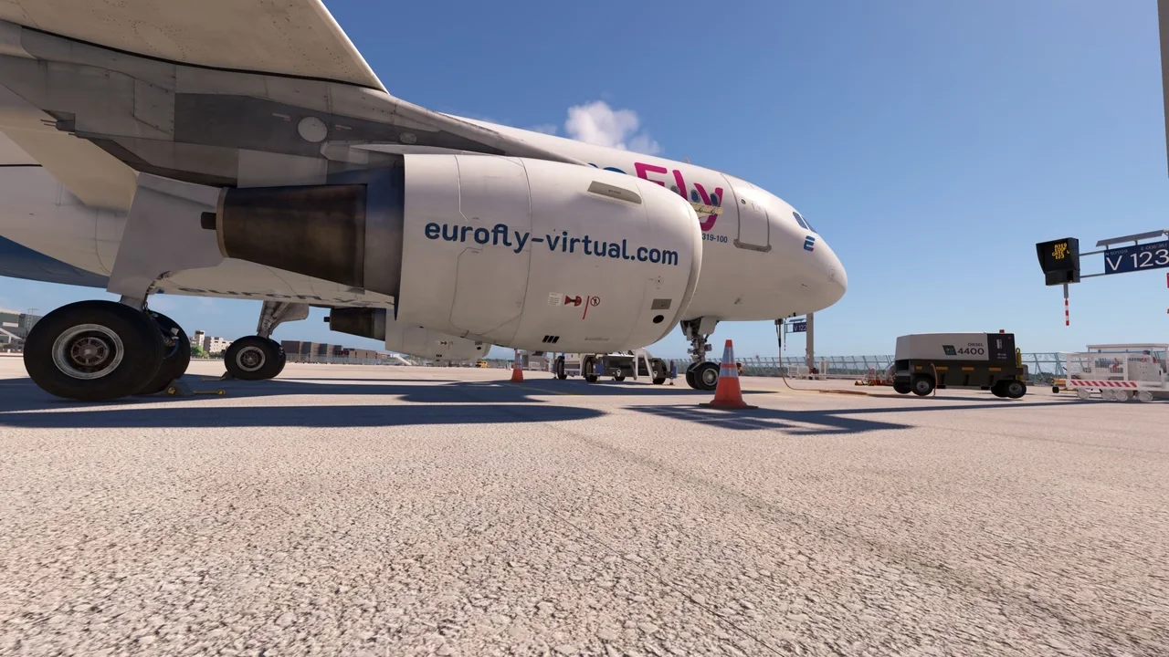 EuroFly Airbus during ground handling