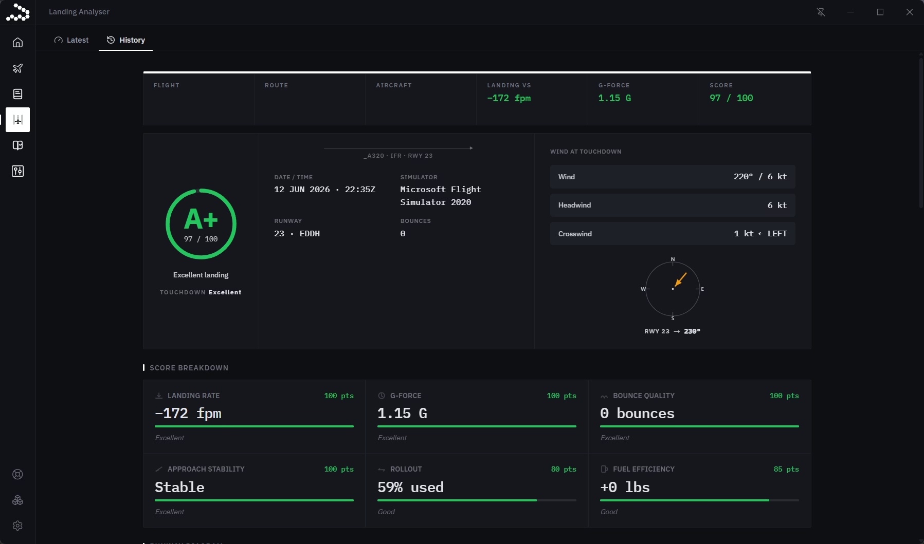 Stratos Landing Analyser
